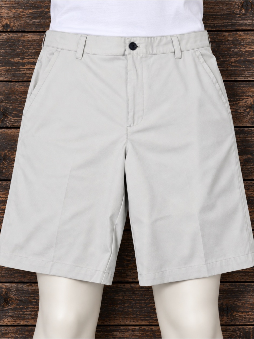 Izod Mens Size 38 Golf Shorts Silver Nickel Flat Front Casual
